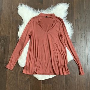 [Express] Women's Long Sleeve Open Cut Front Top